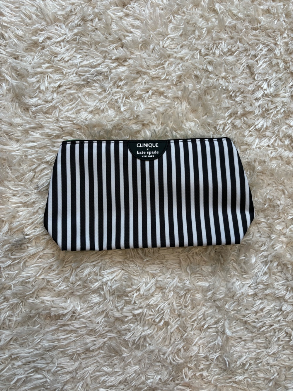 kate spade Black and White Striped Cosmetic Pouch